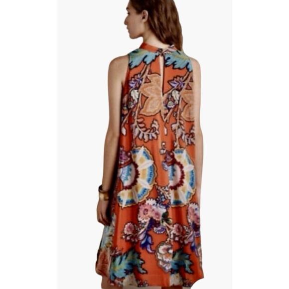Anthropologie Maeve Larkhill 100% Silk Trapeze Dress Womens Size Small NWT $145 - Picture 3 of 15